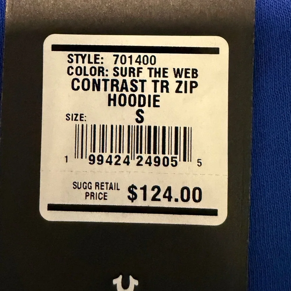 True Religion Men's Y2K Surf The Web Contrast TR Zip Hoodie $124 Blue Size Small